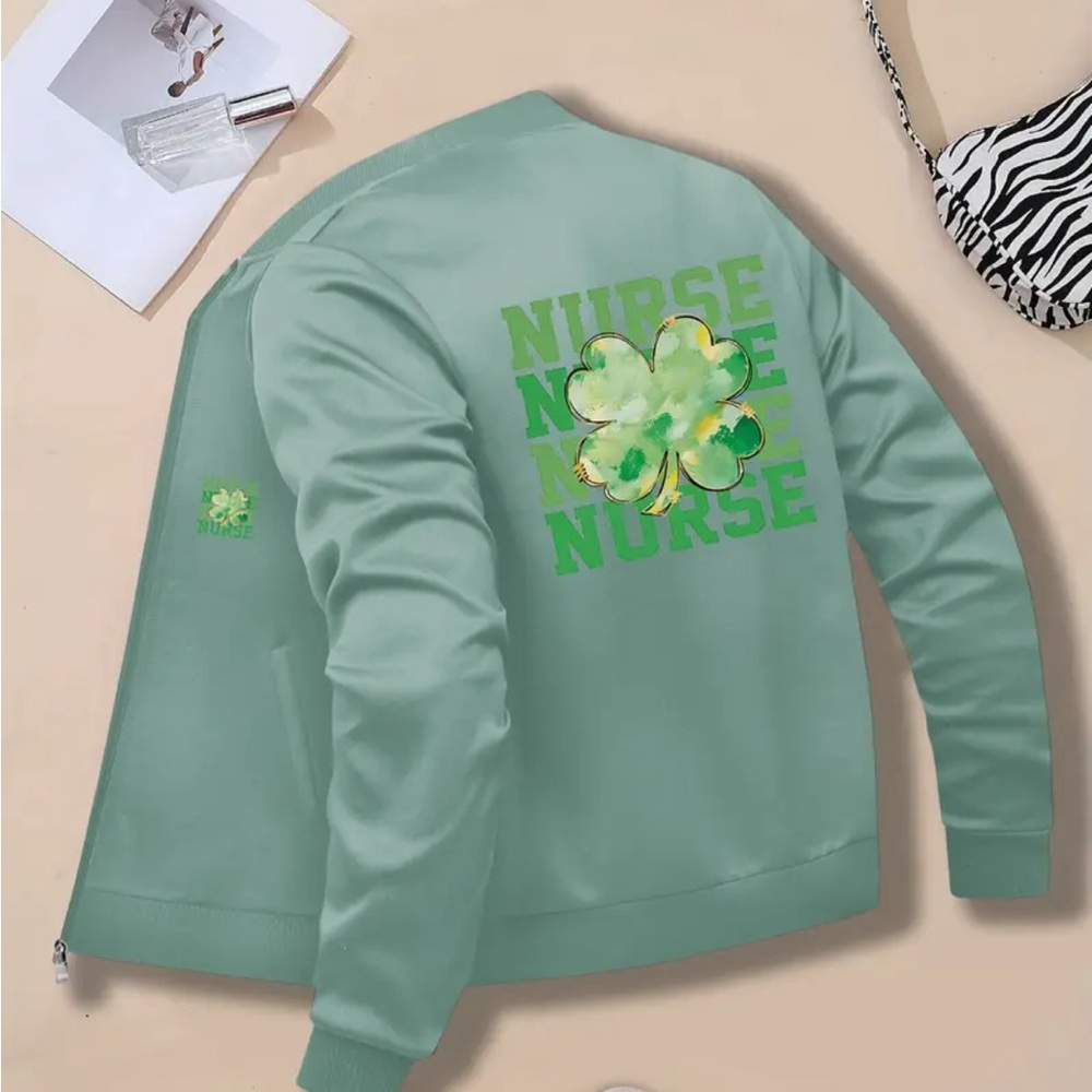 Green Irish  Nursing scrub Jacket